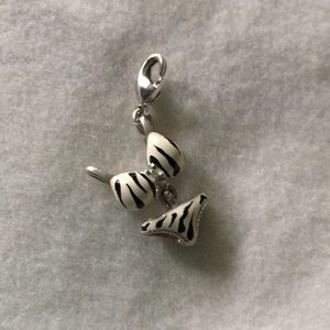 Enameled zebra bikini charm